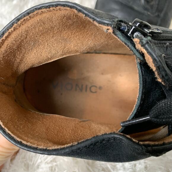 Vionic Black Leather Ankle Boots Shoe Shawna Sz 9 - Picture 9 of 9